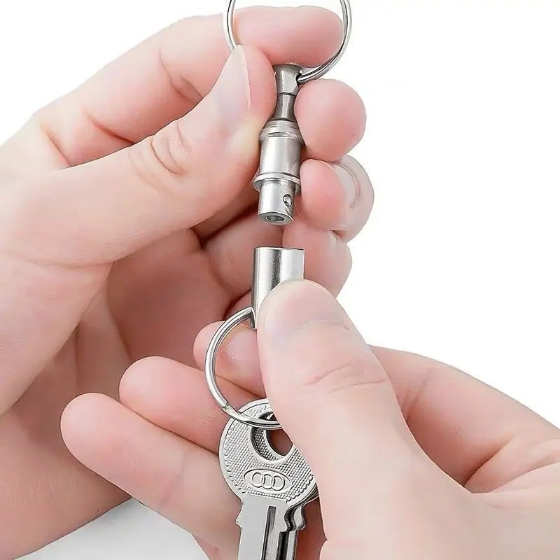 3PCS Detachable Keychain Quick Release Double Ring Key Holder Key Rings
