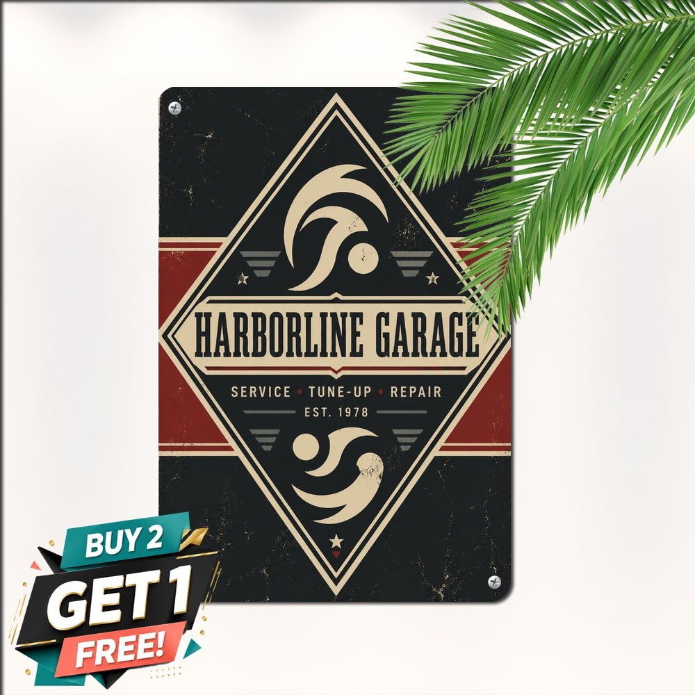 Retro Oil Fuel Gas Station Distressed Logo Sign Vintage Metal Tin Sign Garage