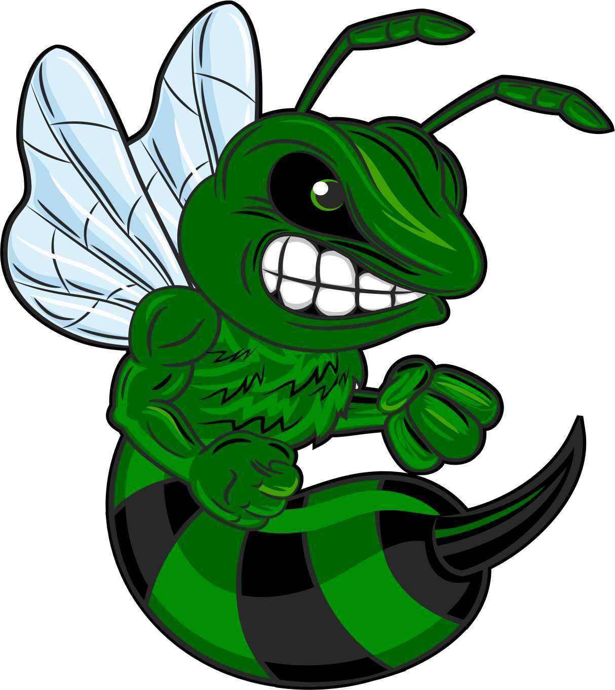 4in x 4.5in Green Hornet Vinyl Sticker Car Truck Vehicle Bumper Decal