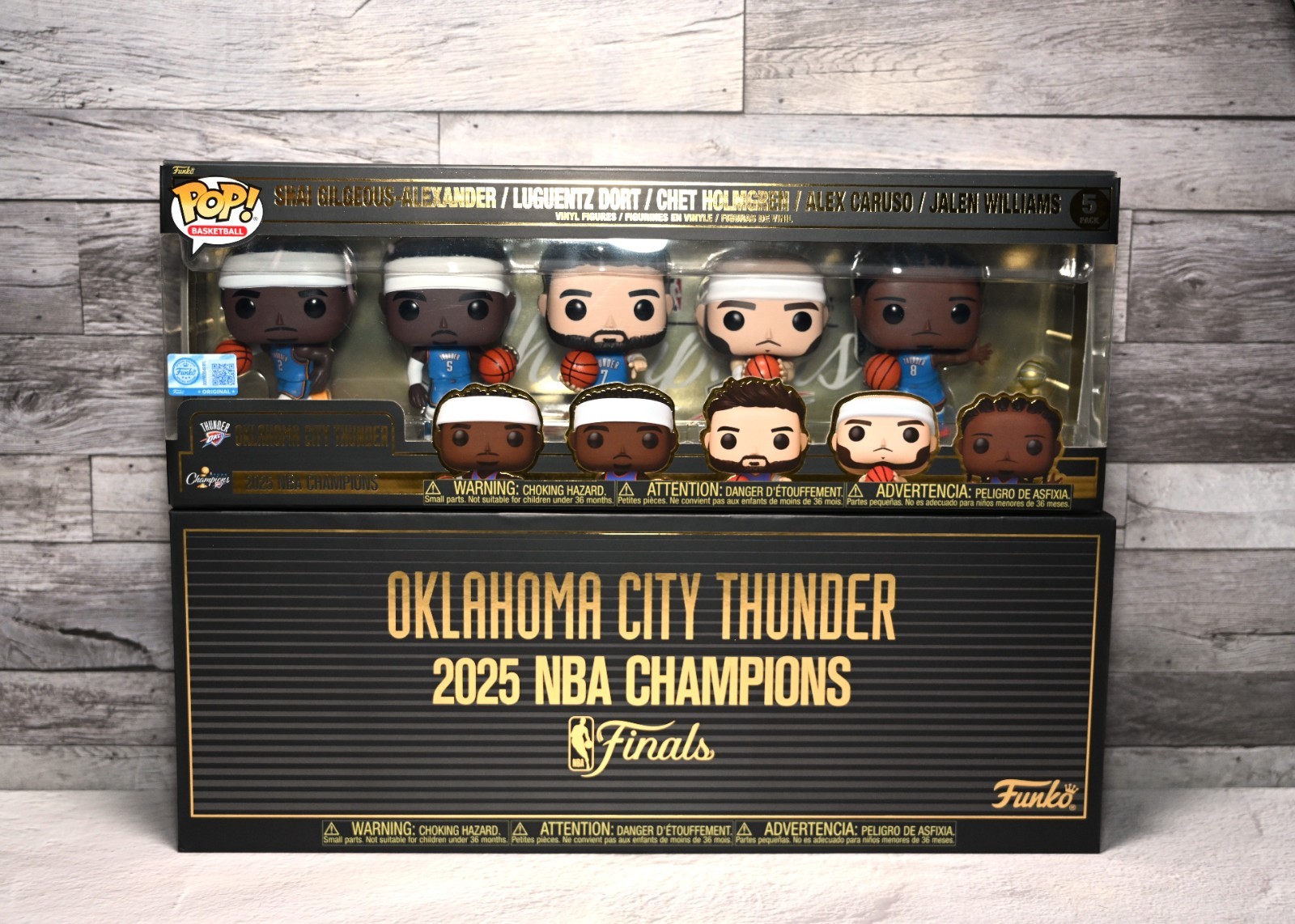 FUNKO POP! Oklahoma City Thunder 2025 World Champions 5-Pack New in Box OKC SGA