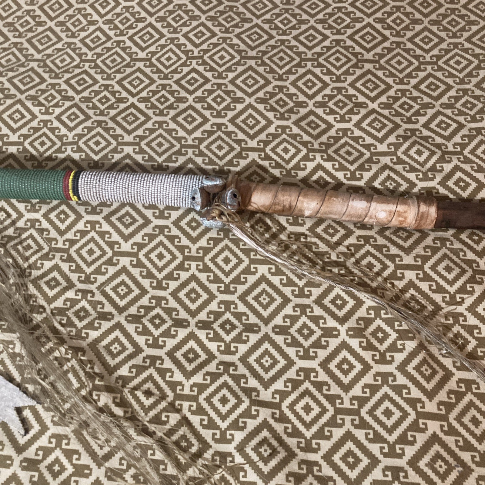 Native Ceremonial Talking/Dance Stick Full Beaver Skull Moving Jaw Bone Talking