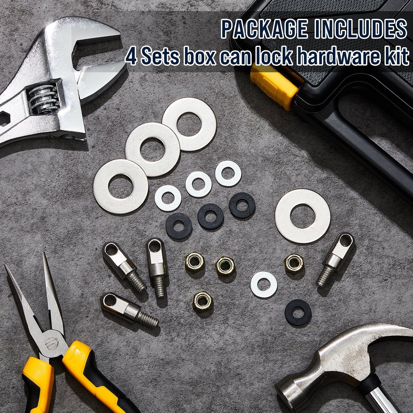 “4 Set Locking Hardware Kit for Ammo Boxes, Cans, and Cases – Metal Steel”