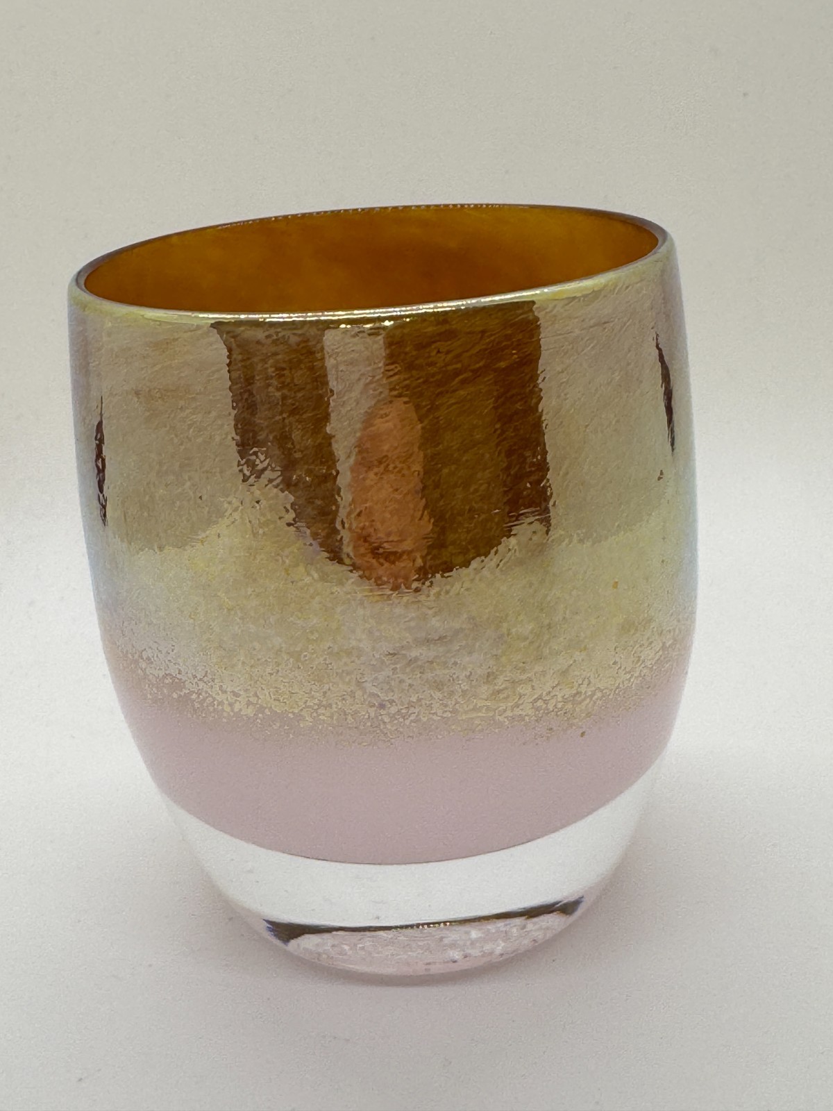 Ice Cream Glassybaby Pink and Gold