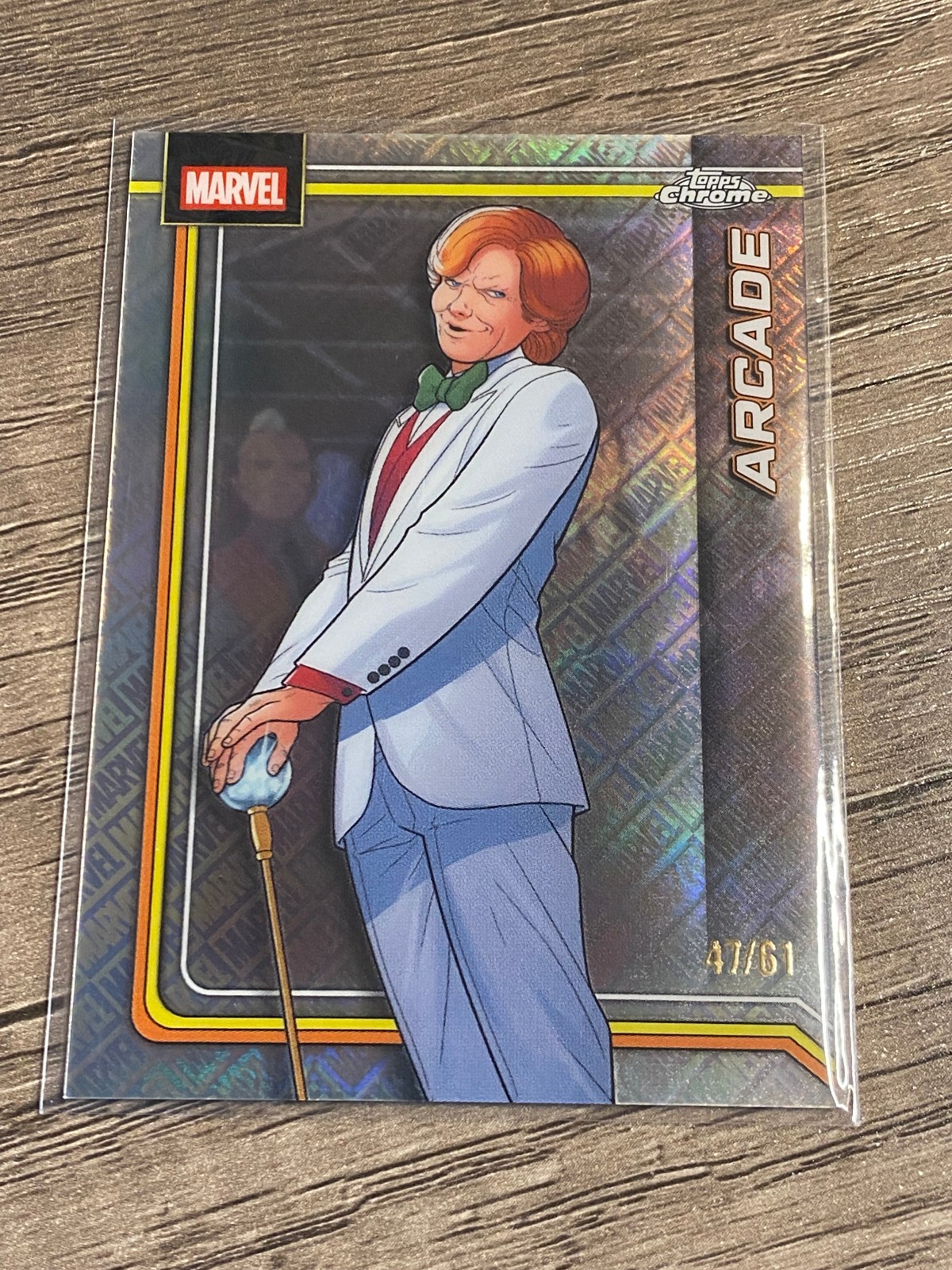 2026 Topps Chrome Marvel Arcade #104Marvel Logo Fractor /61