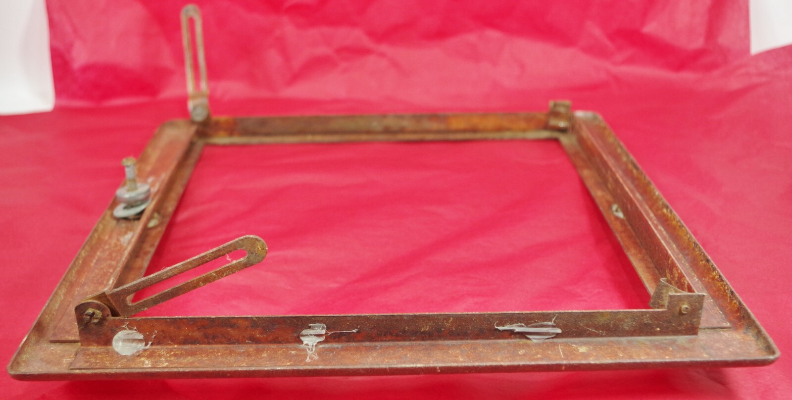 Vintage Holophane #823 Corridor Ceiling Mount Metal Frame & Heavy Glass Shade