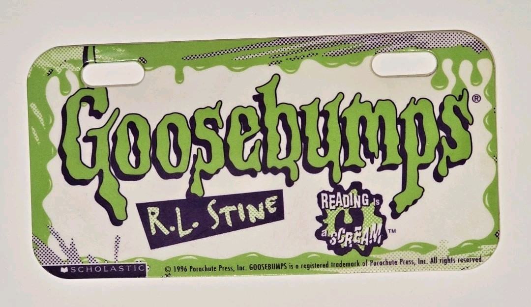 Goosebumps vintage 1996 Scholastic Mini License Plate RL Stine