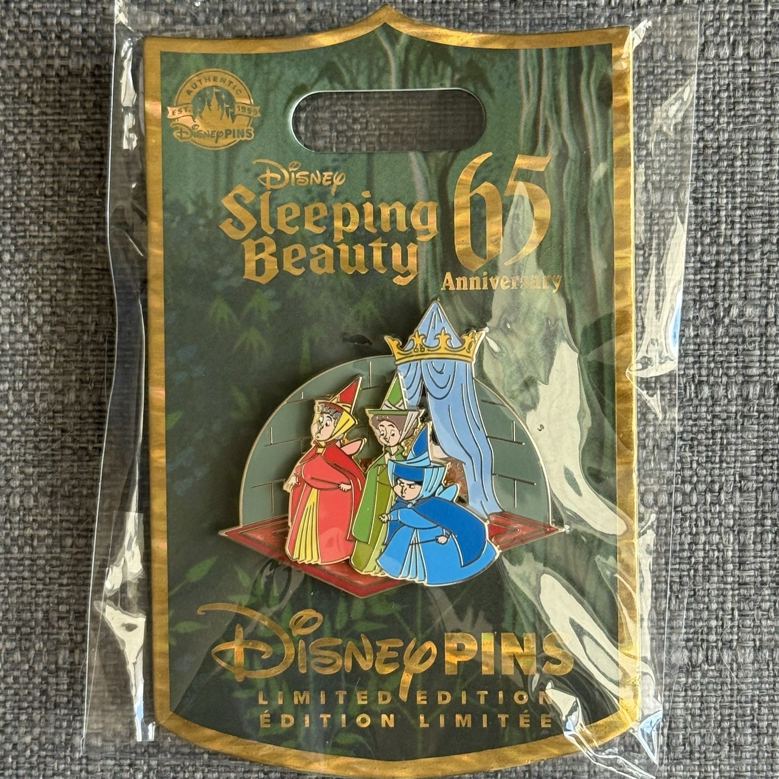 Disney Sleeping Beauty 65th Anniversary Three Fairies Crib LE 3000 Pin