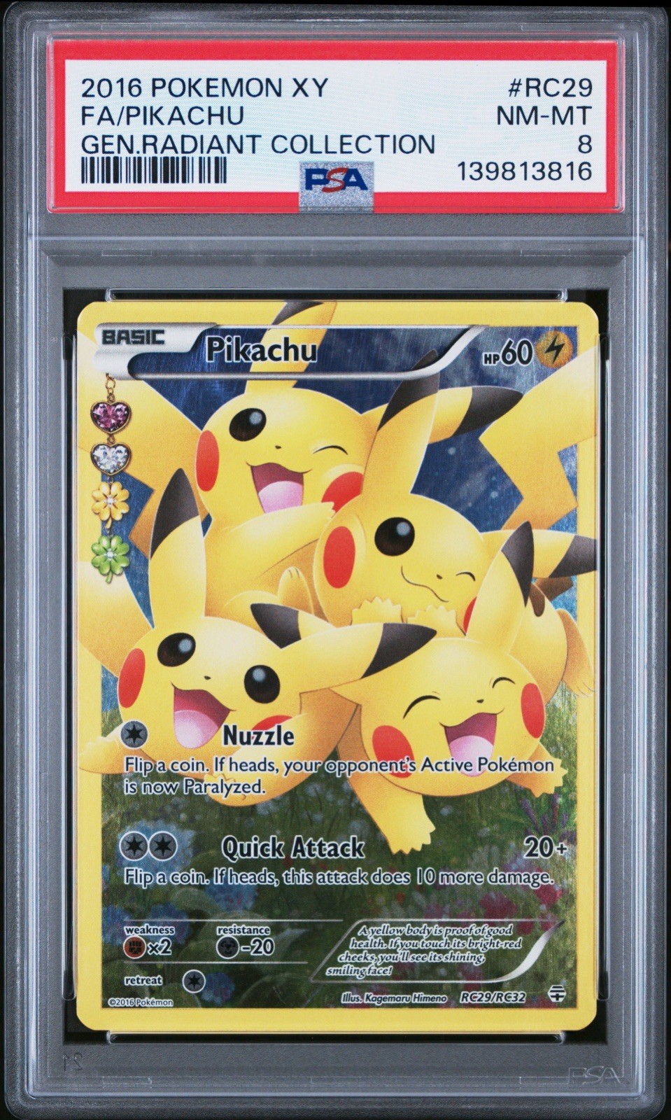 Pokémon Pikachu TCG RC29/RC32 Radiant Collection Generations PSA 8 NM-MT