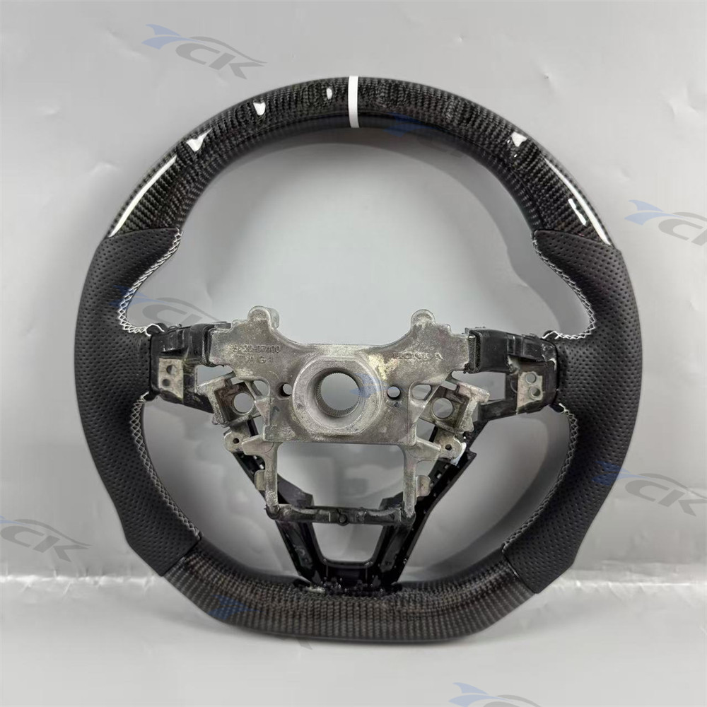 Carbon fiber black leather sports steering wheel for 2018-2023 Honda Accord