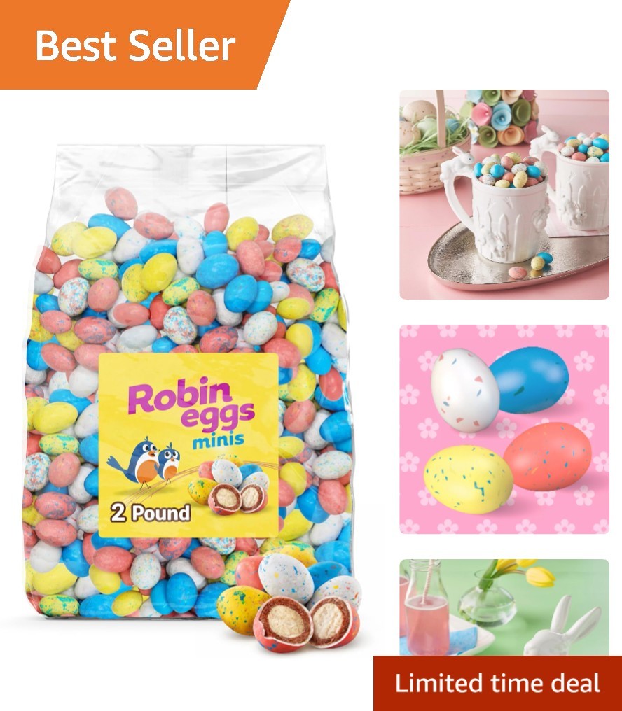 Festive 2 Pound Pack of Malted Milk Robin Eggs – Perfect for Egg Hunts & Baskets