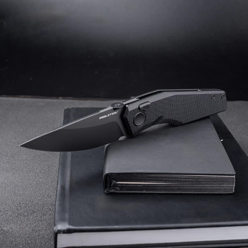 Real Steel Spectrum Folding Knife 3.38″ Nitro V Steel Blade Black G10 Handle