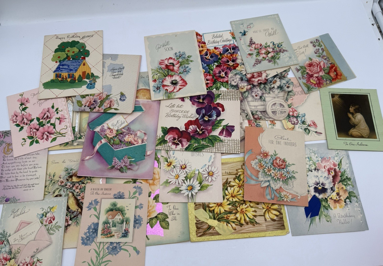 24 Vintage Greeting Card Lot from 40s 50s and 60s Used All Occasions AB17