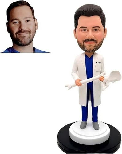 Custom Doctor Bobblehead Doll, Personalized And Fully Handmade, Clay Sculpture
