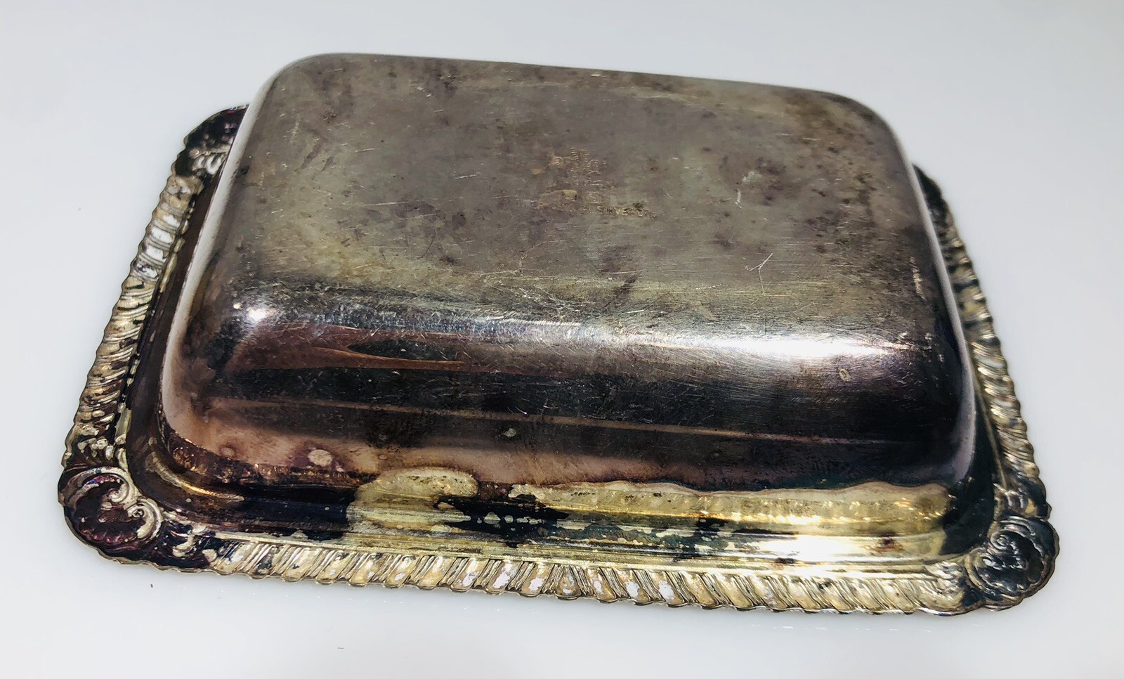 Vintage Silver Plated Rectangular Covered Trinket Box
