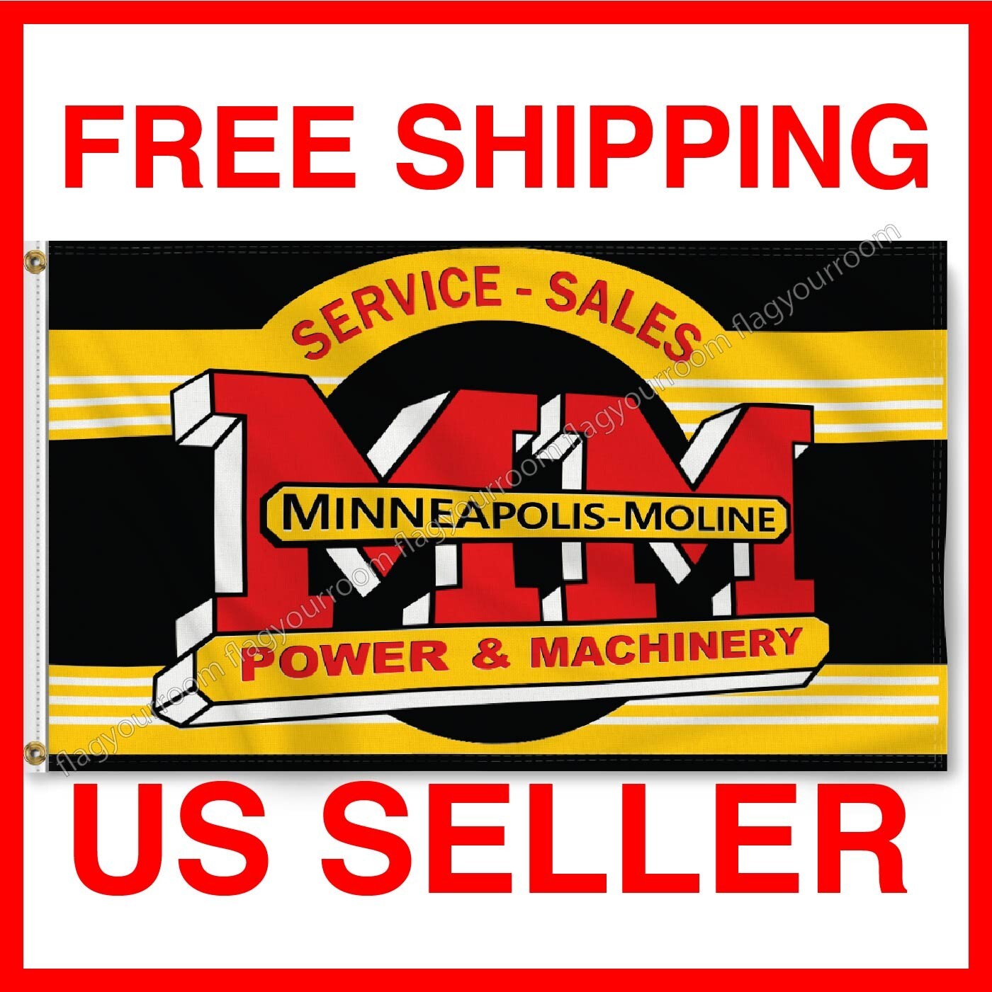 Minneapolis-Moline MM Tractor Flag 3×5 FT Banner Logo Quality Farm FREE SHIPPING