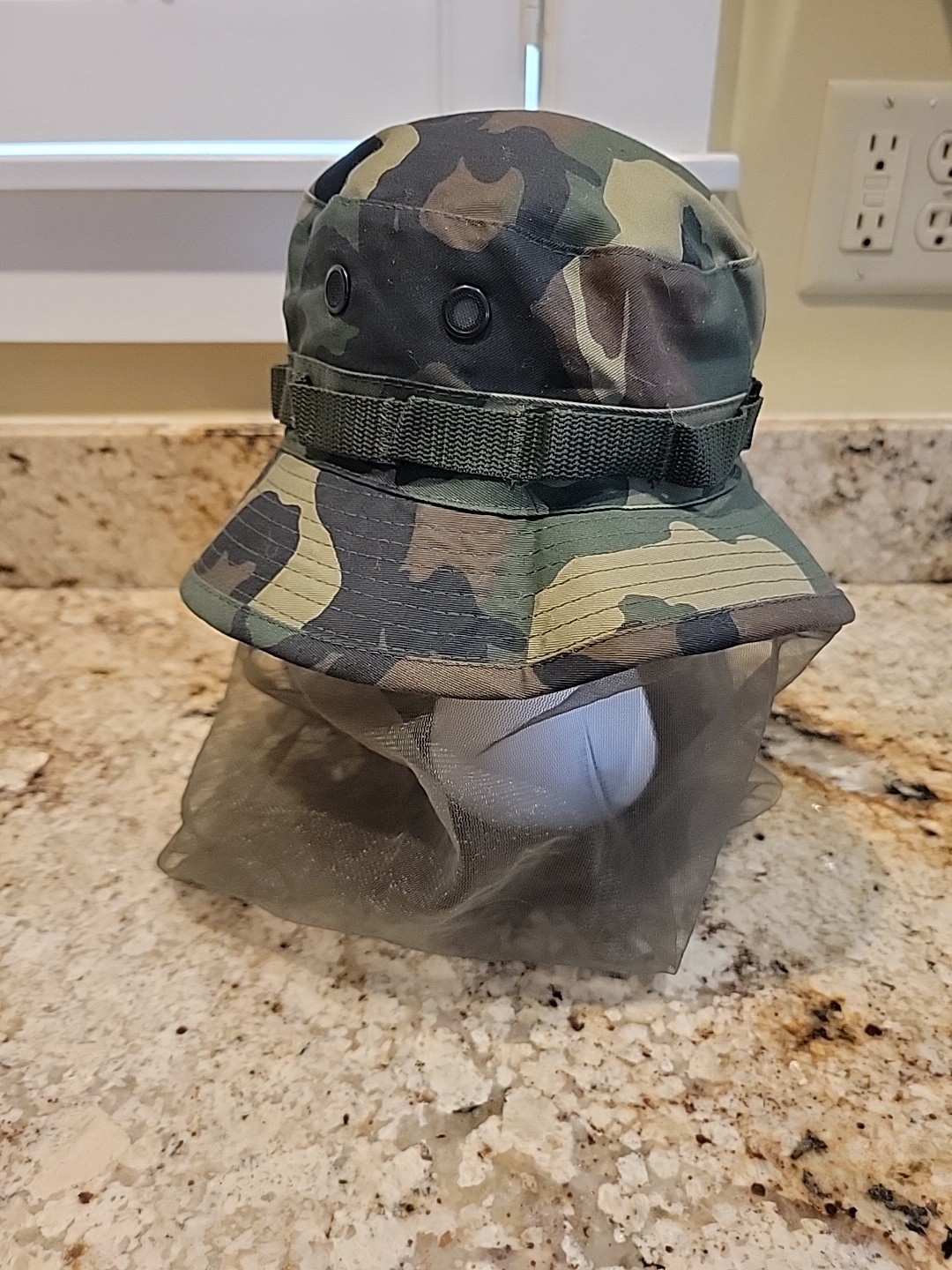 Military Camo Hat Sun Hot Weather Type II Boonie Hat MIL Type-J-44320 Size 7 1/2