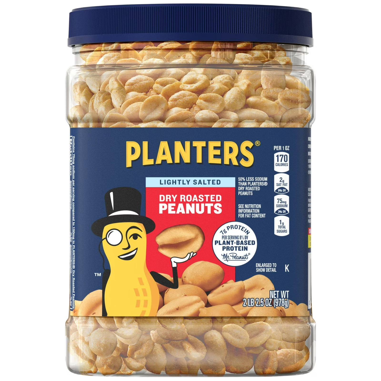 PLANTERS Lightly Salted Dry Roasted Peanuts, 2.16 lb – US Stock No Fees