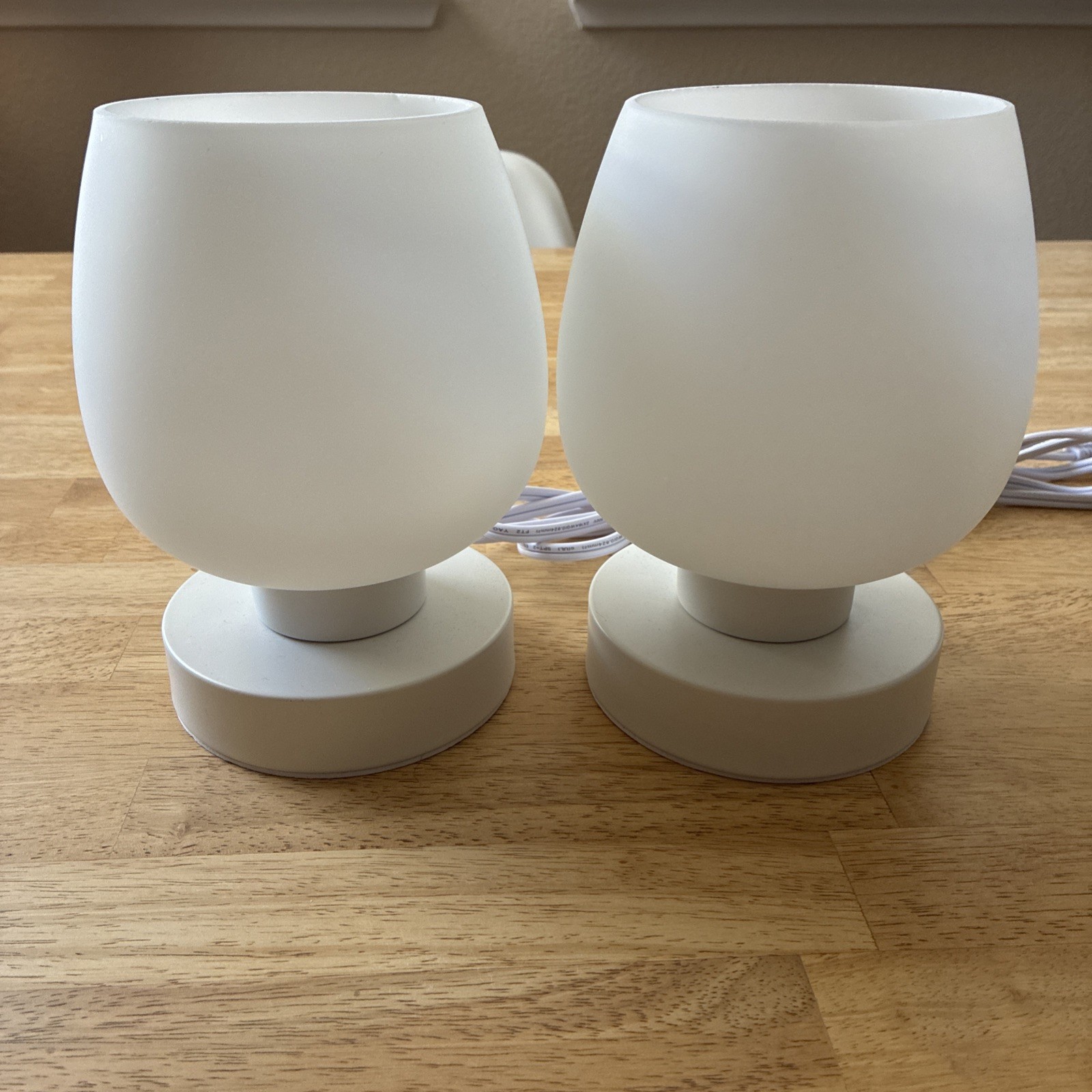 Touch Bedside Table Lamp Set of 2 – Small Modern Non-USB, white_2packs