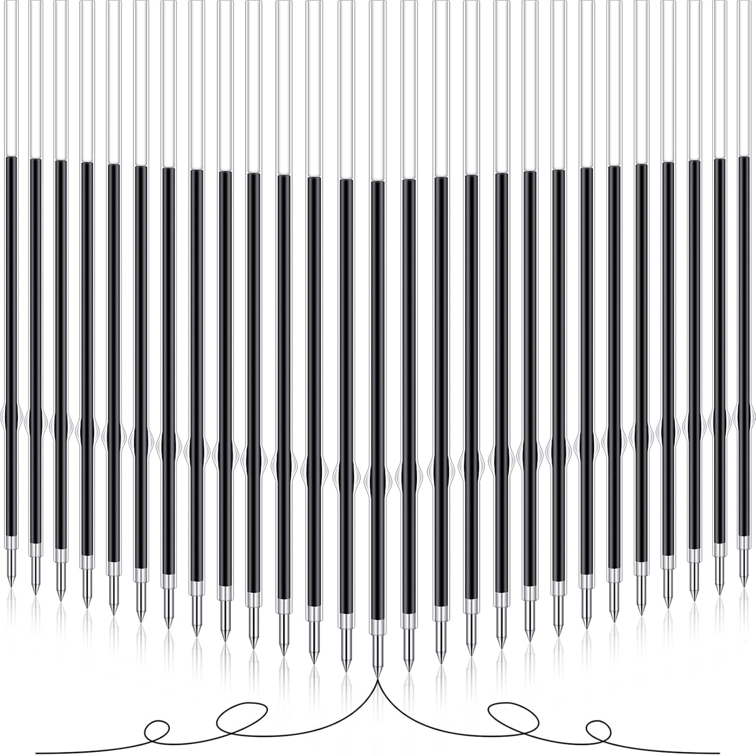 60 Pieces 0.7 mm Retractable Pen Refills Replacement Ballpoint Black