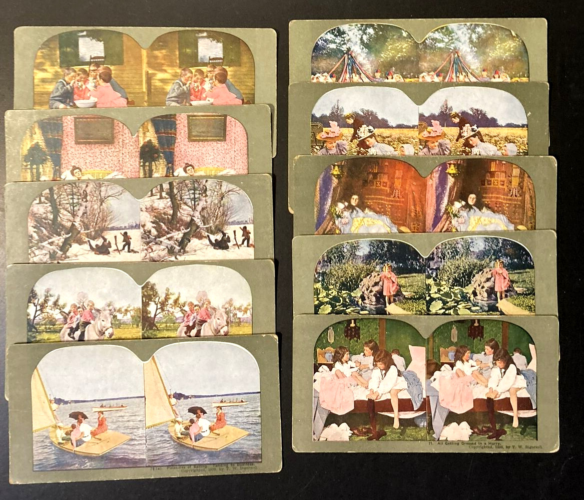 Lot of 10 Stereoview Cards Various Topics #8