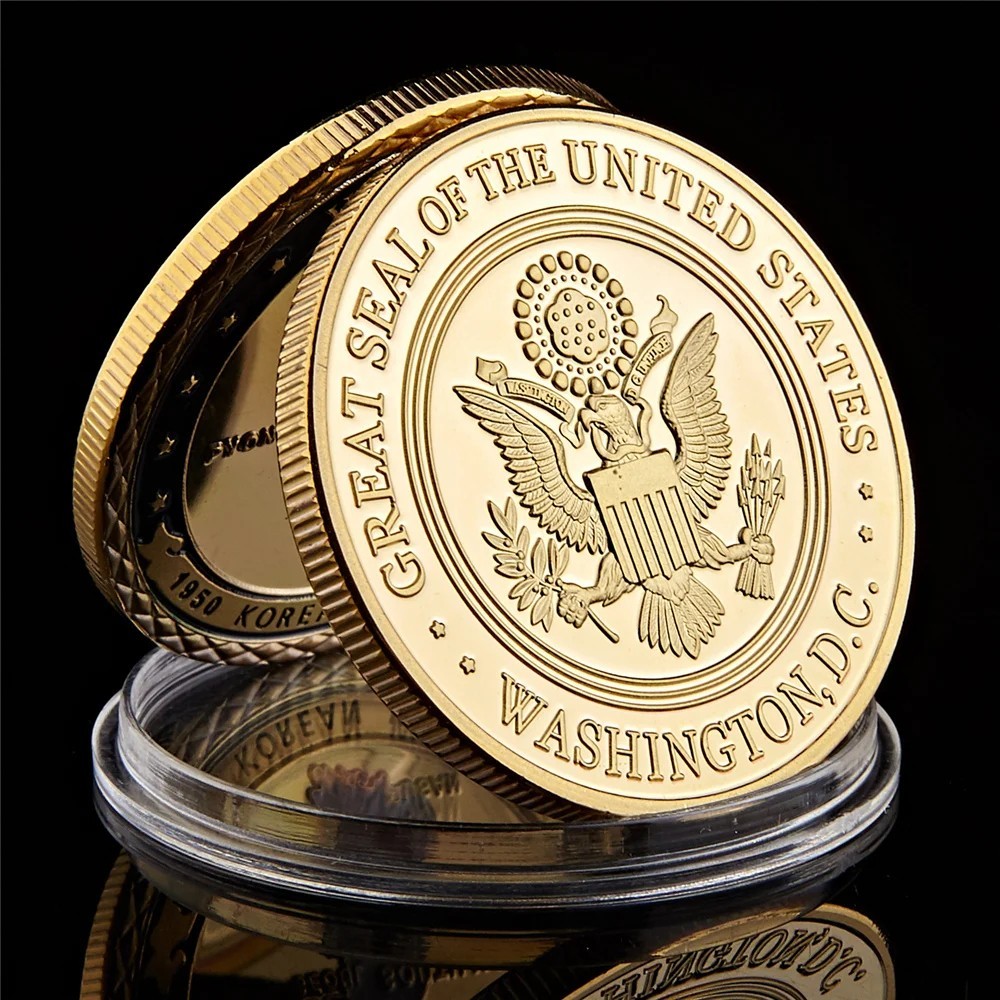 CIA Challenge Coin US Military Central Intelligence Agency Gold Collectible Caps