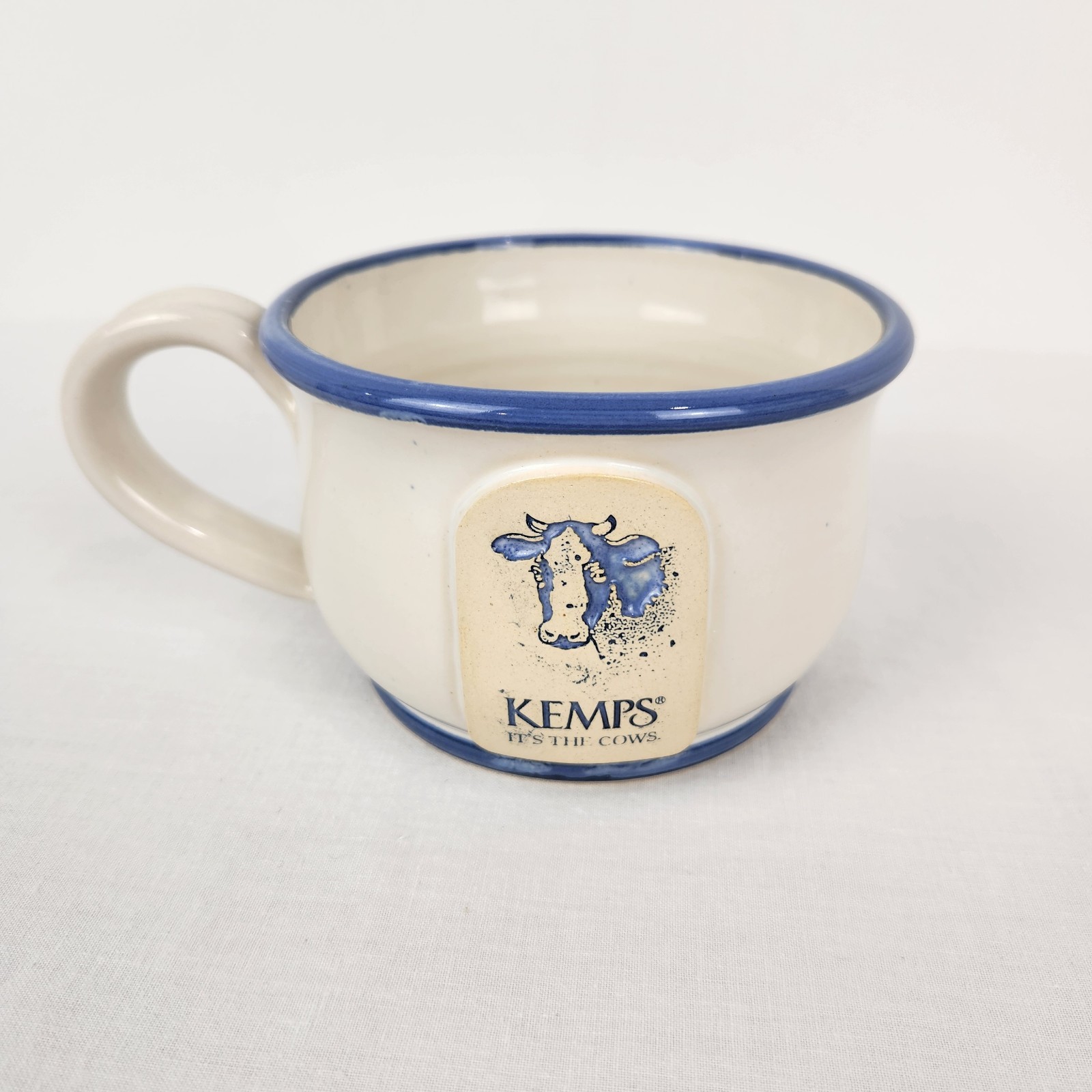 Kemps “It’s The Cows” 2005 Large Mug Bowl 18oz Blue & White Stoneware EUC Rare