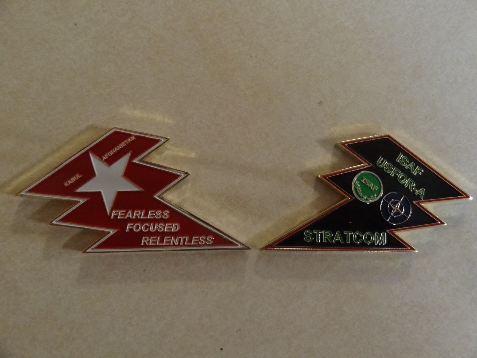 CHALLENGE COIN ISAF INTERNATIONAL SECURITY ASSISTANCE FORCE STRATCOM KABUL AFGHA