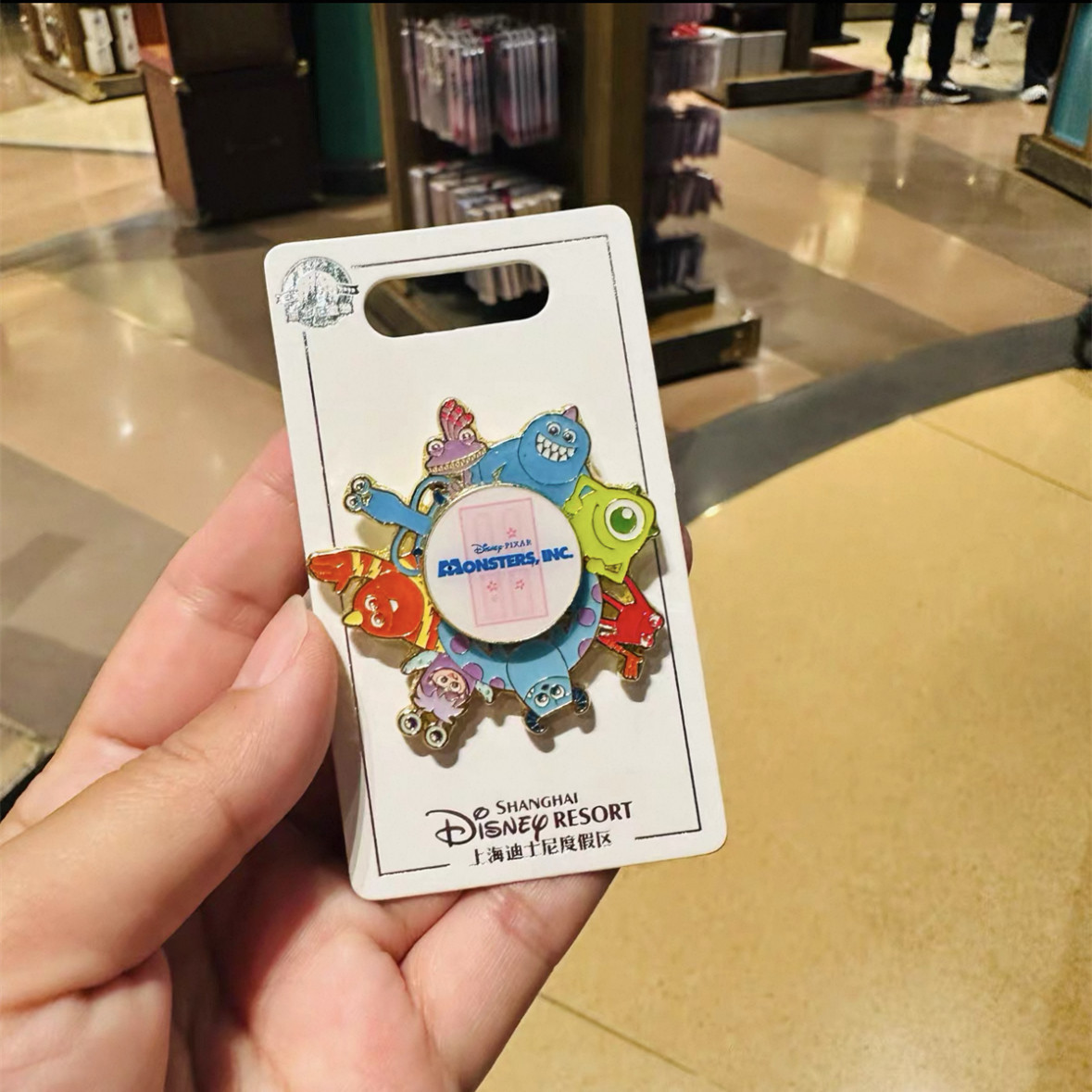 Disney pin authentic 2025 monsters pixar spinner shanghai disneyland