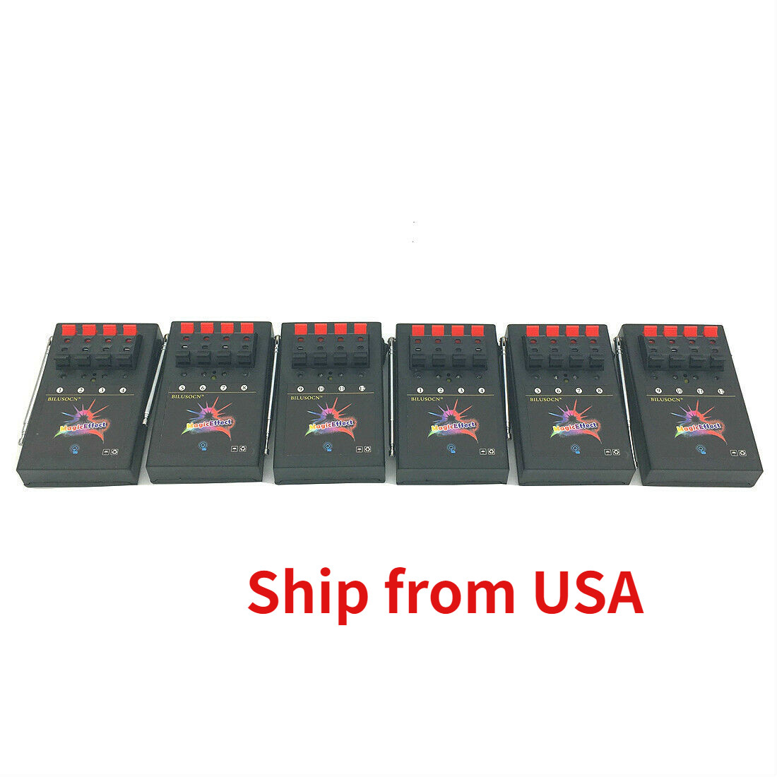 BILUSOCN 6 PCS 4 cues receiver box 433MHZ for fireworks firing system