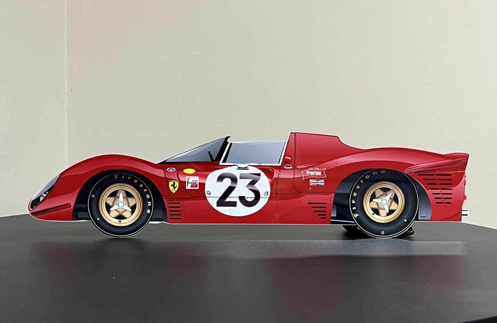 WOW!!! 21 Inch Ferrari 330 P4 Daytona 1967 Die Cut Lemans Racing Bandini