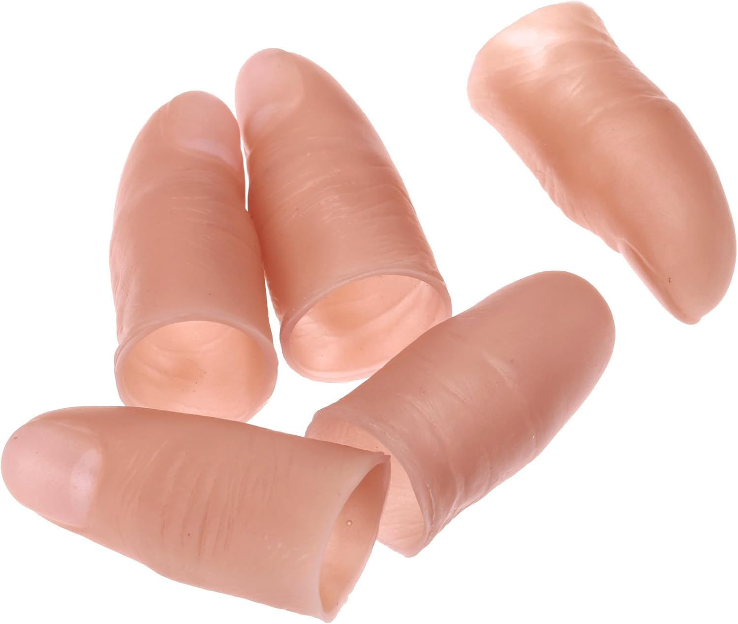 5PCS Finger Magic Trick Fake Soft Thumb Tip – Close-Up Stage Prop for Pranks