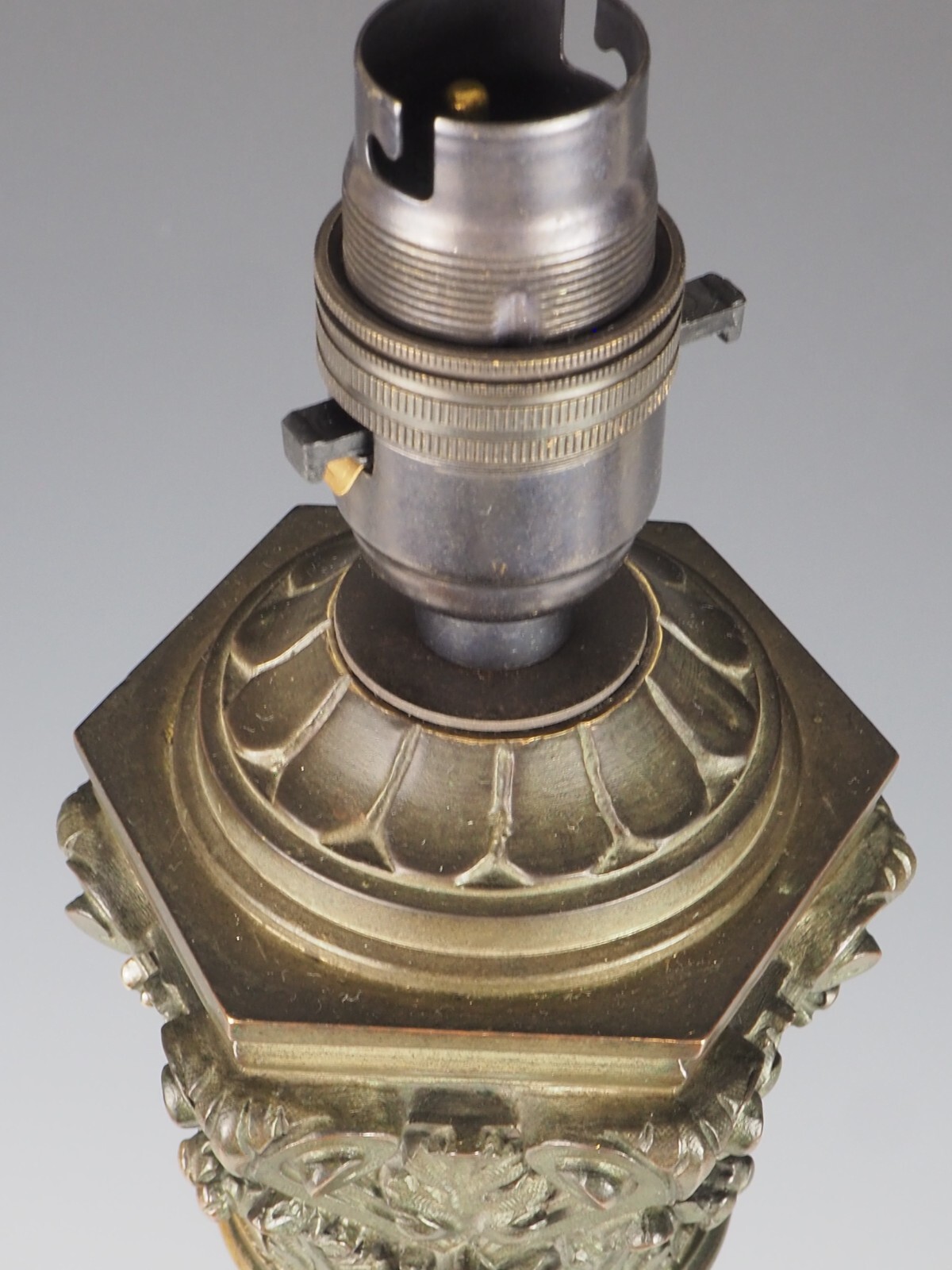 Gothic Bronze Table Lamp Antique Corinthian Column