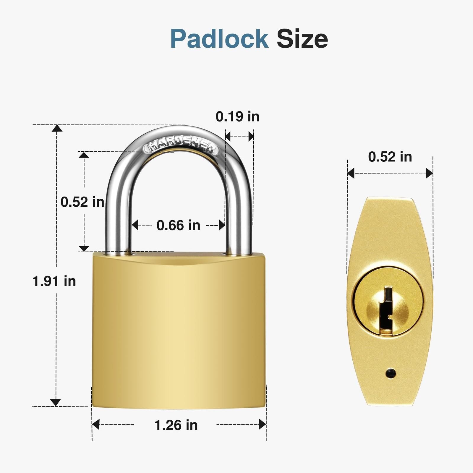 2 Pack Keyed Padlocks Waterproof Small Lock, 33mm Locker Lock with Keys for B…