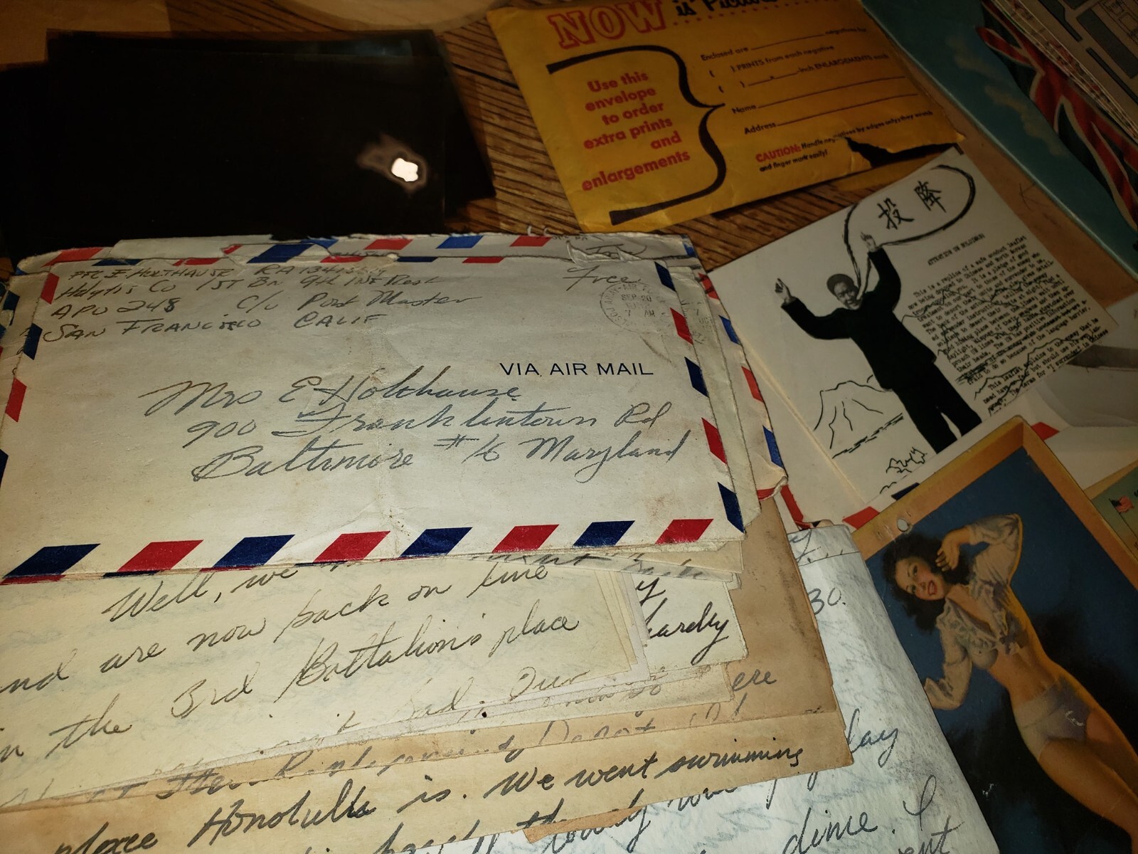 KOREAN WAR HUGE LOT OF PHOTOS, DOCUMENTS, LETTERS to and from, holiday cards etc