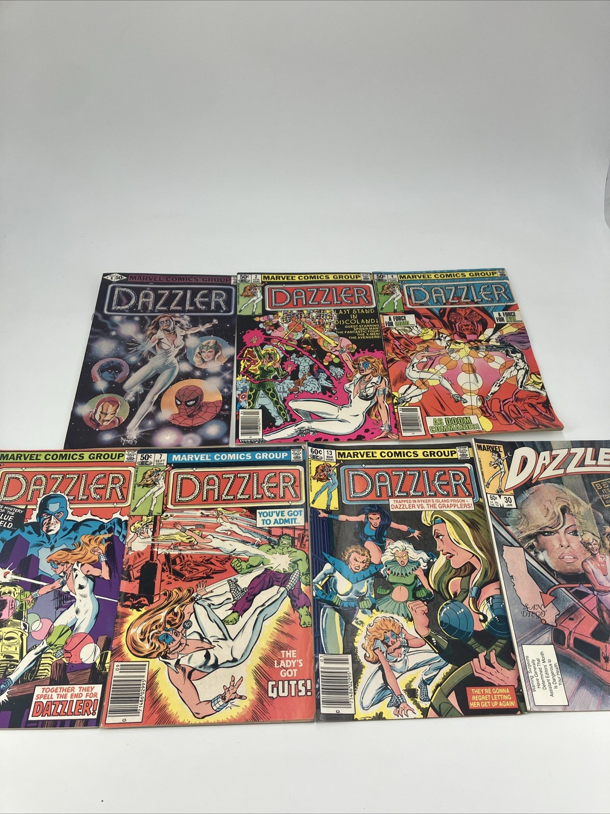 DAZZLER Comic LOT of 7 1-2 4-6 7 13 30 Marvel Comic Ships Fast