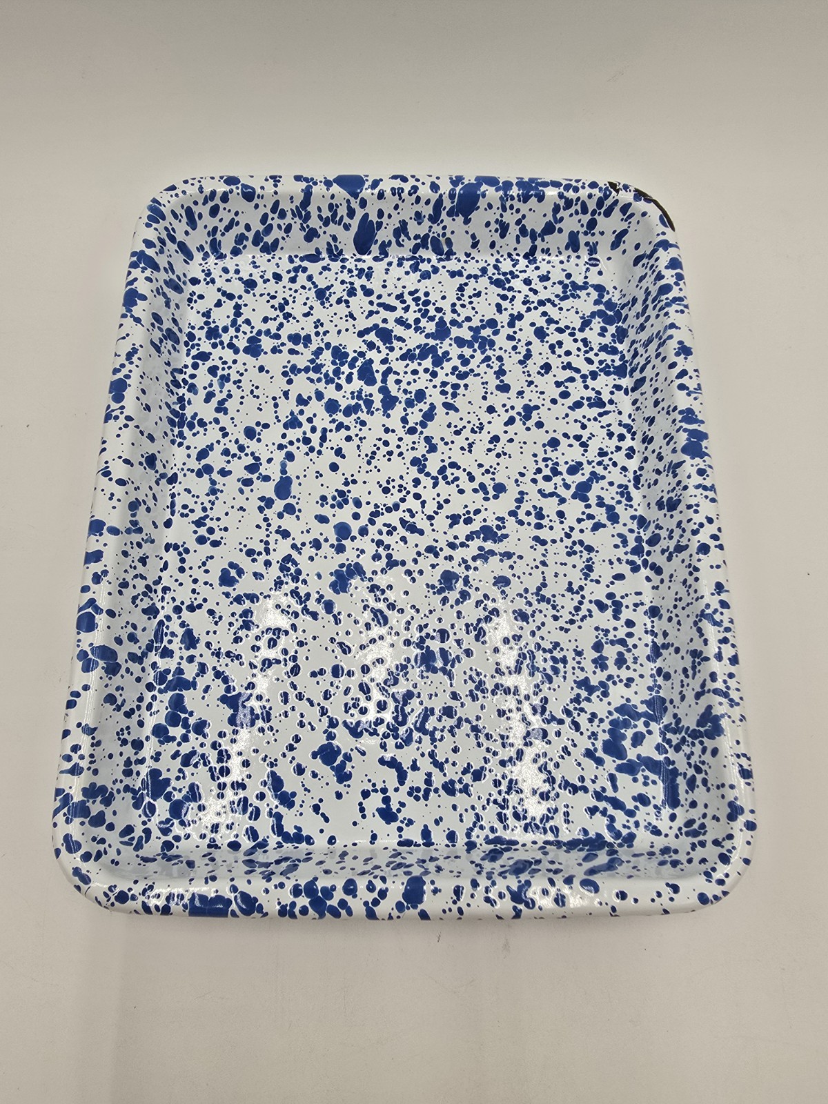 Crow Canyon Blue Enamelware Tray Dish 11 1/2” X 9” Farmhouse Rustic