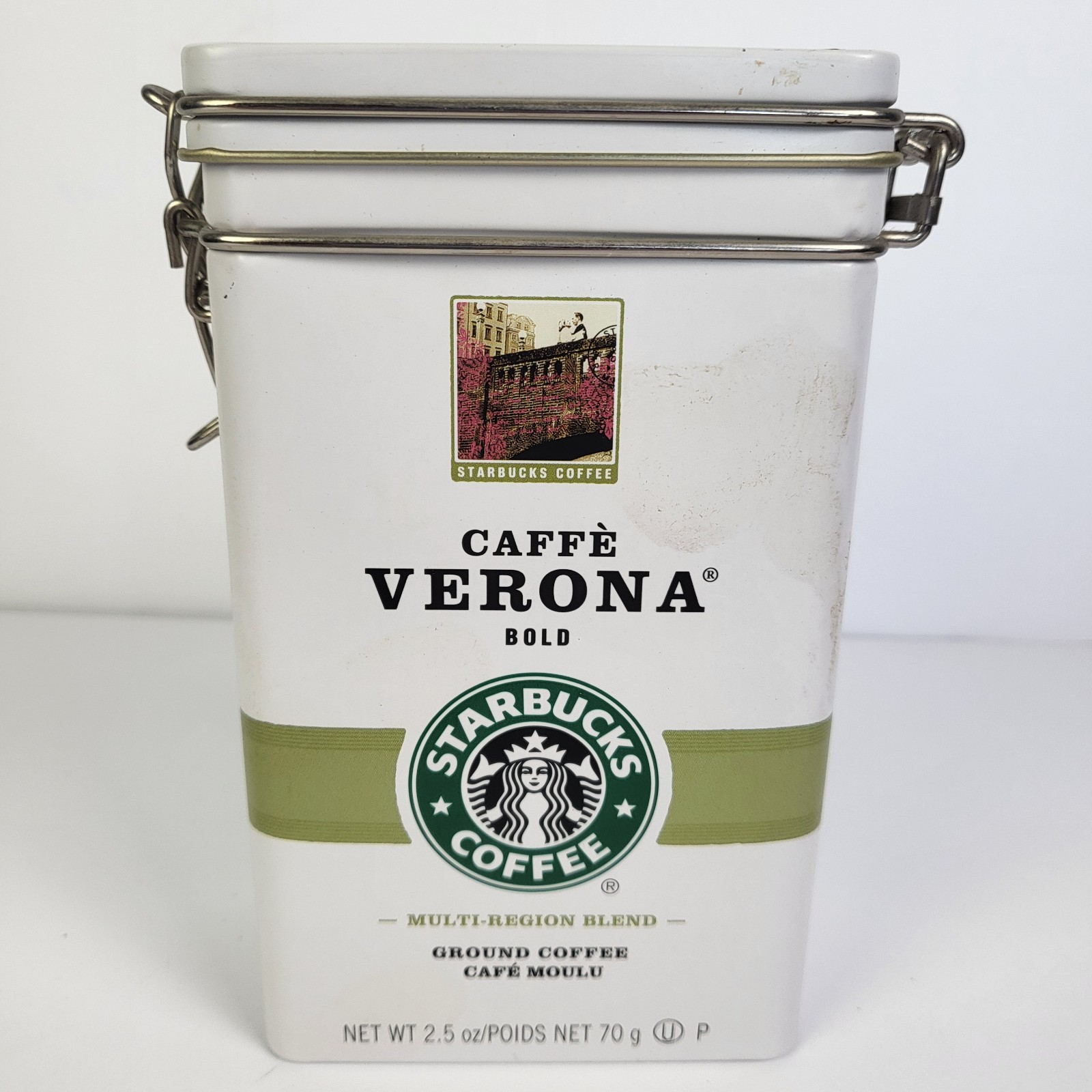 2006 Starbucks Caffe’ Ground Coffee Metal/Tin Storage Canister