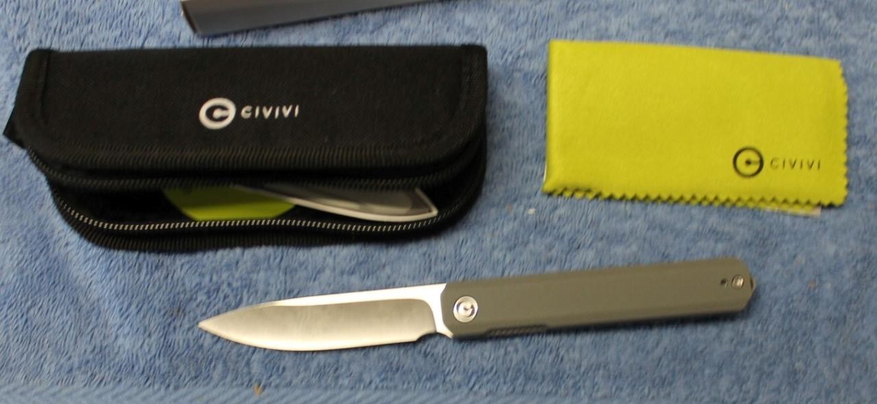 CIVIVI C2003A Exarch Folding Knife Gray G10 Handle Satin Finished D2 Blade NEW!