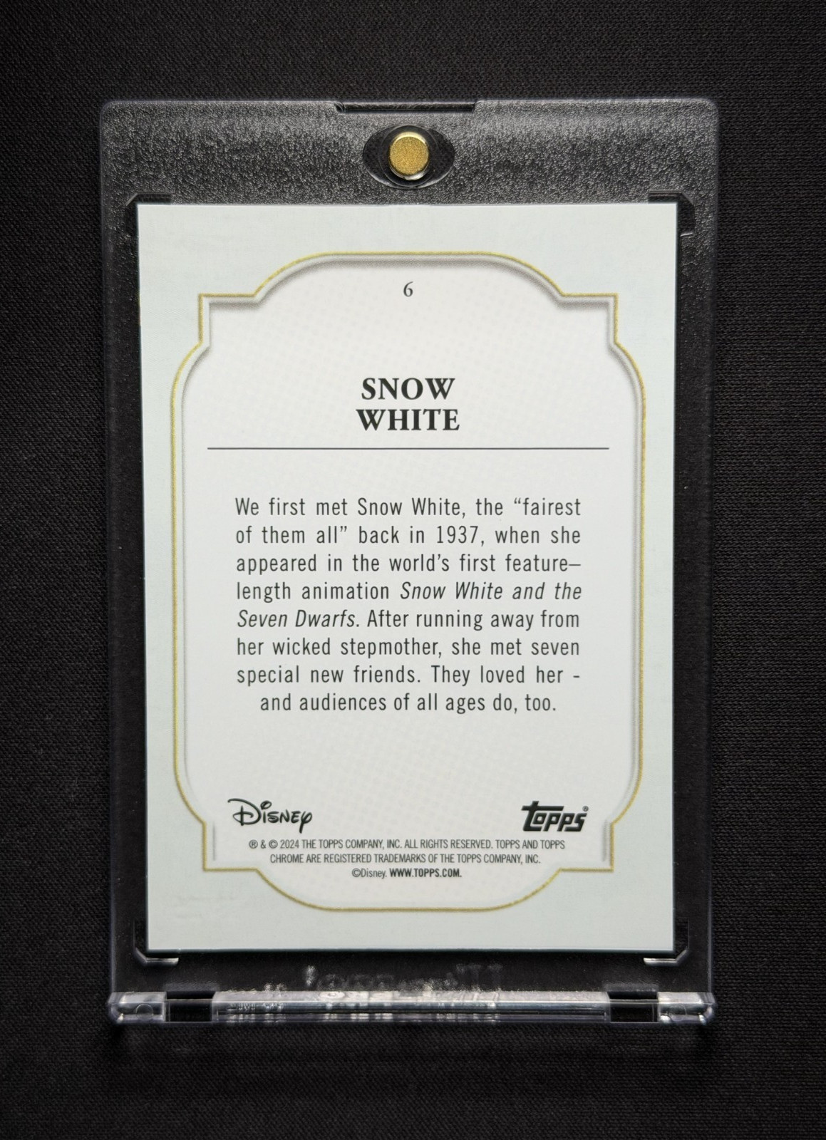 Snow White 💥🍎 BASE SET ORANGE SAPPHIRE /25! 2024 Topps Chrome Sapphire Disney