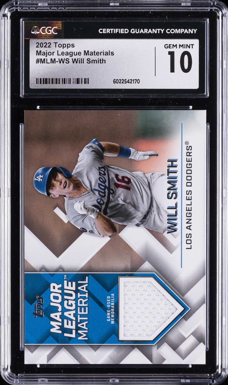 2022 TOPPS MAJOR LEAGUE MATERIALS #MLM-WS WILL SMITH CGC 10 GEM MINT