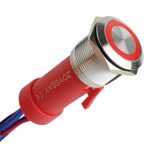 12V Push Button Switch 22MM 316L Stainless Steel Buttons 20A High Red Latching