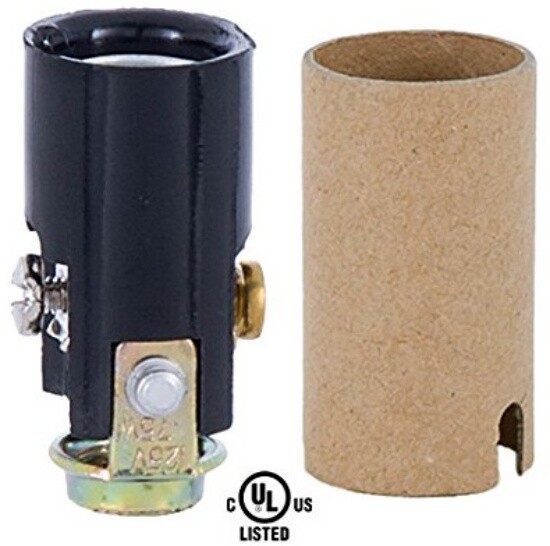 Candelabra Base Keyless Phenolic Socket, 1-1/2 Inch High, 1/8 IP Female, 6 pack