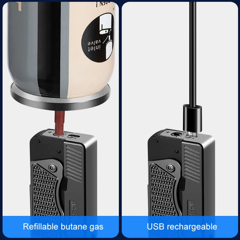 Unique Windproof Gas-Electric Plasma USB Rechargable Lighter Gift for Men