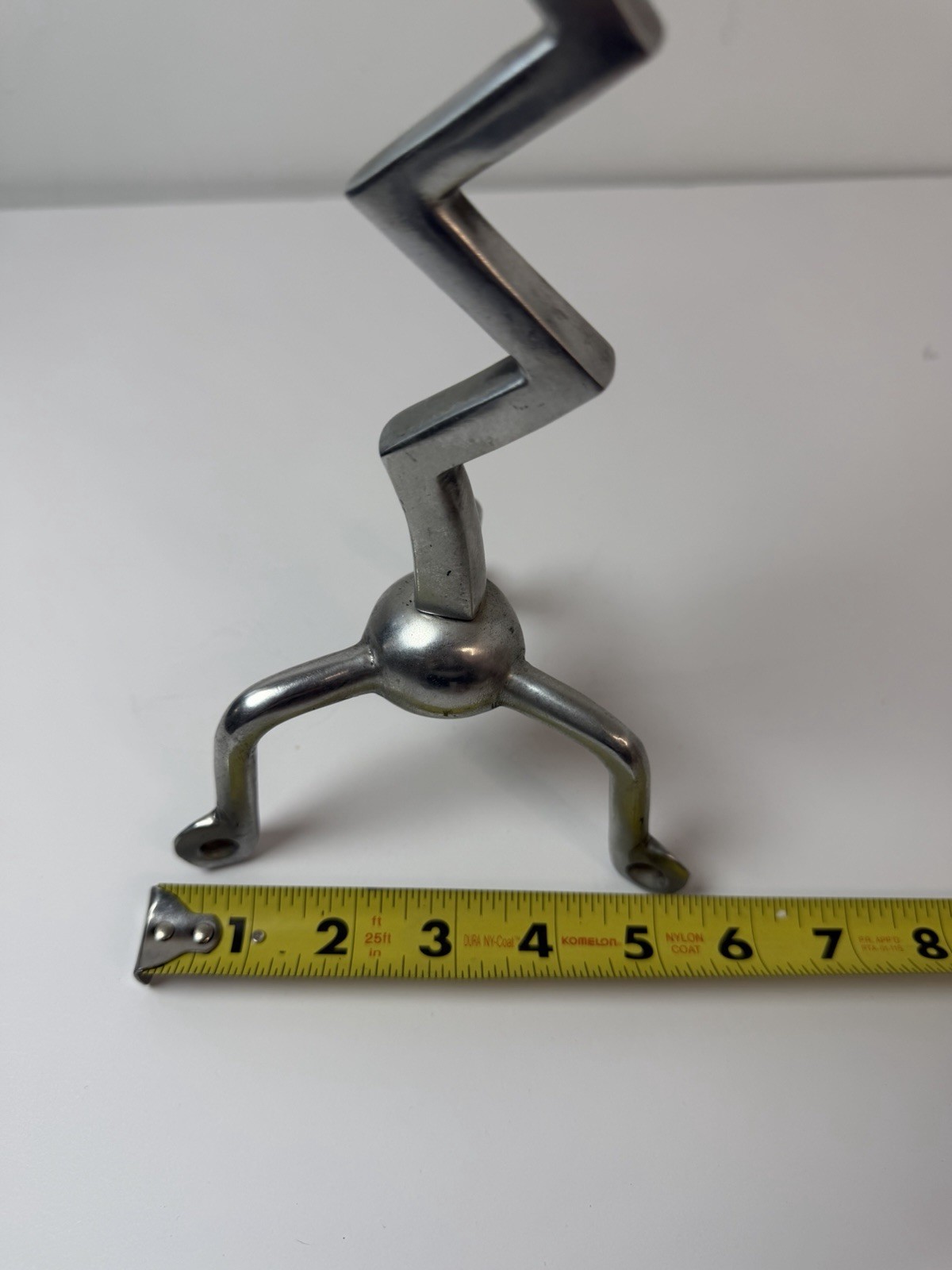 Postmodern Aluminum Zigzag Zig Zag Squiggle 13″ Candleholder Candlestick MCM Art