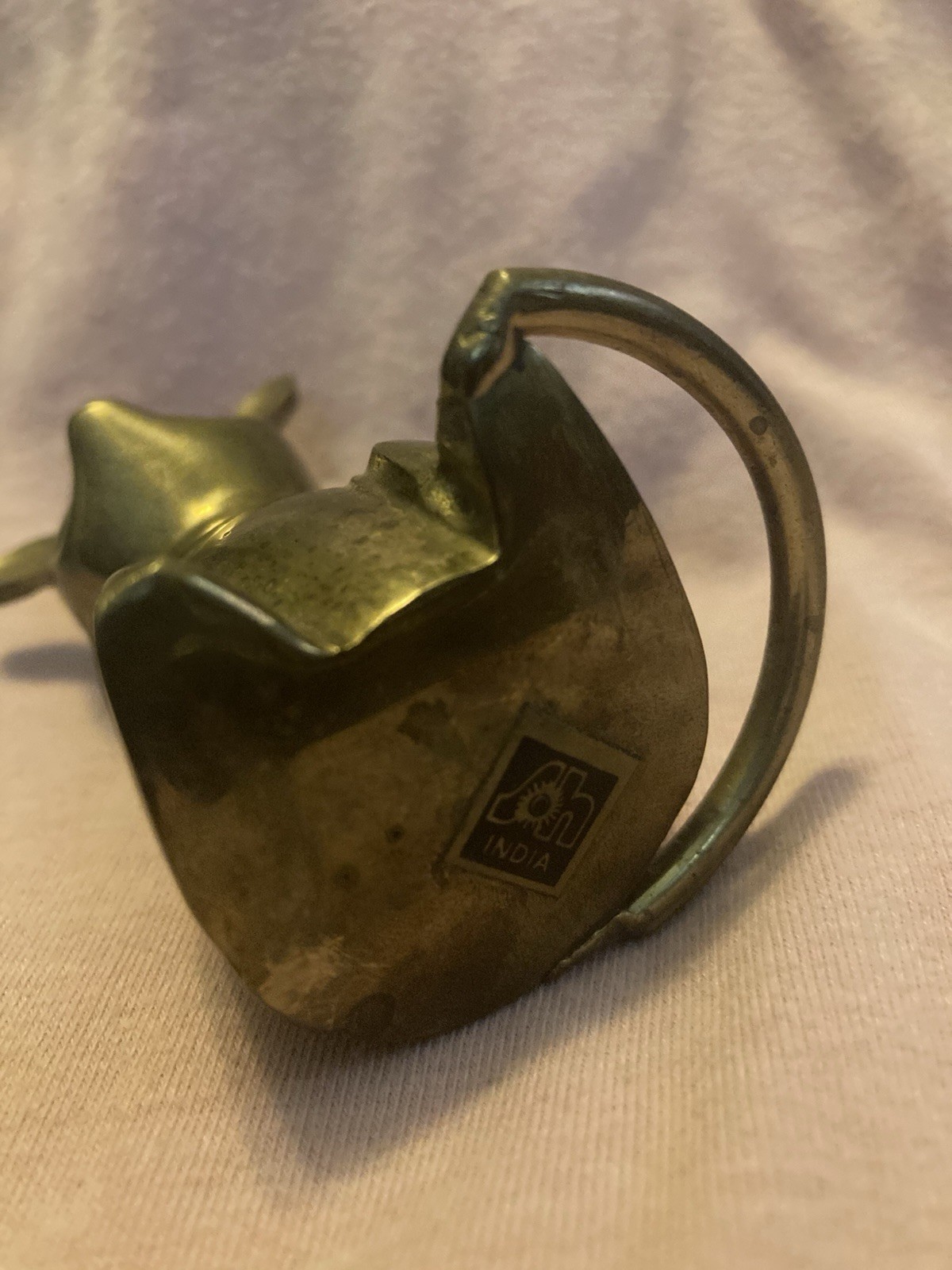Vintage Primitive Solid Brass Mouse Figurine made in India 3″ Tall