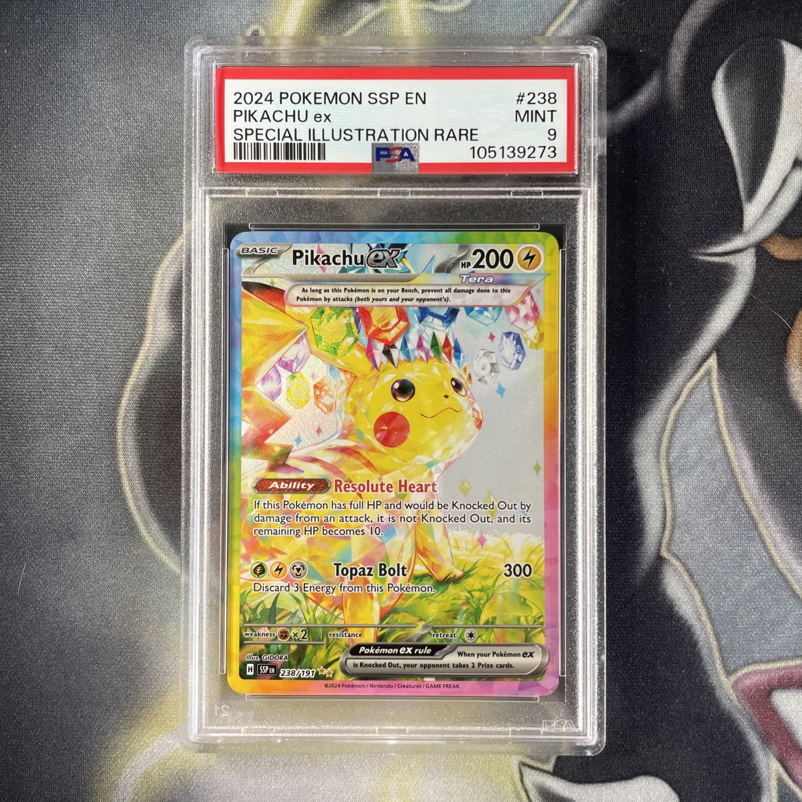 PSA 9 Pikachu EX 238/191 Surging Sparks Special Illustration Card Pokémon TCG