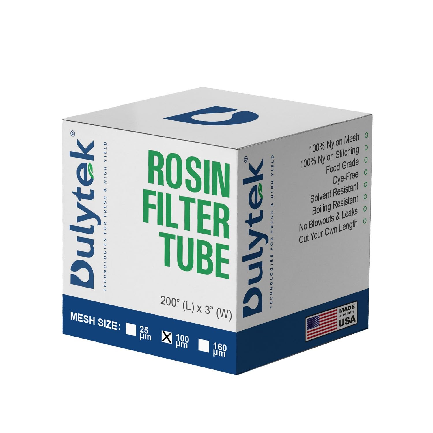 Dulytek Nylon Filter Tube/Sleeve 100 Micron, 3″x200″ Roll, Food-Grade Dye-Free