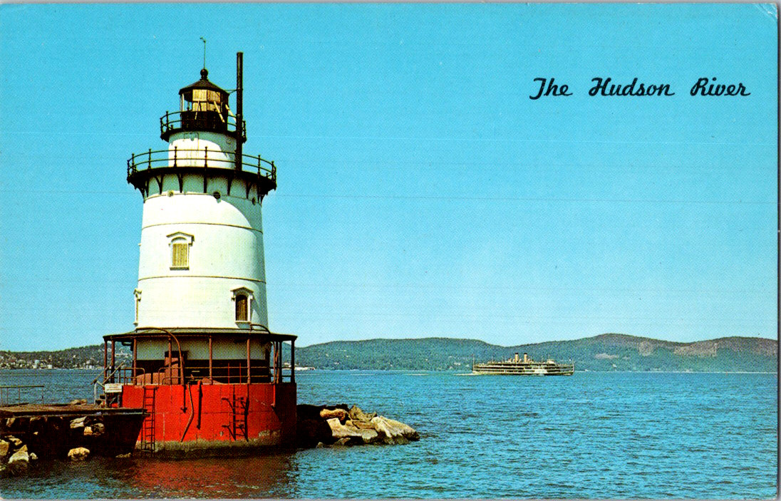 Vintage Postcard Tarrytown New York Hudson River Lighthouse Scenic History
