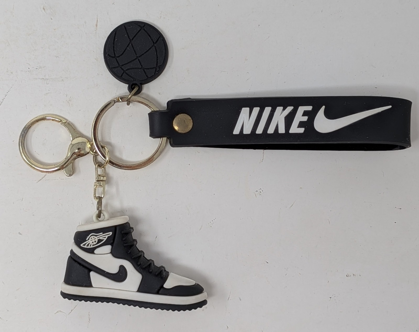 Nike Air Jordan Shoe Keychain- Mini Sneaker 3D black white