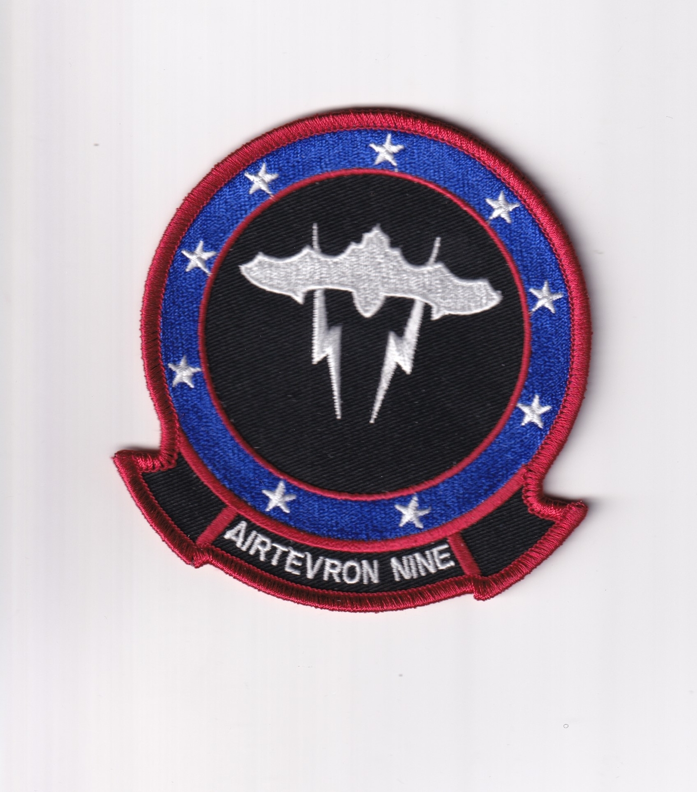 VX-9 Vampires Red White and Blue Patch, 4 in, Hook and Loop